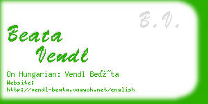 beata vendl business card